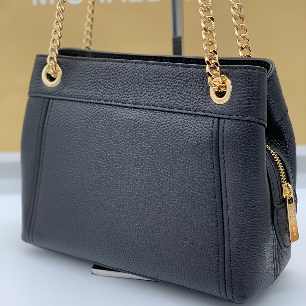 MICHAEL KORS JET SET ITEM MD CHAIN MESSENGER BLACK - Picture 4 of 16